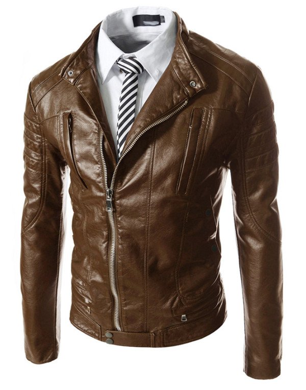 HugMe.fashion High Quality Leather Biker Jacket for Men JK110